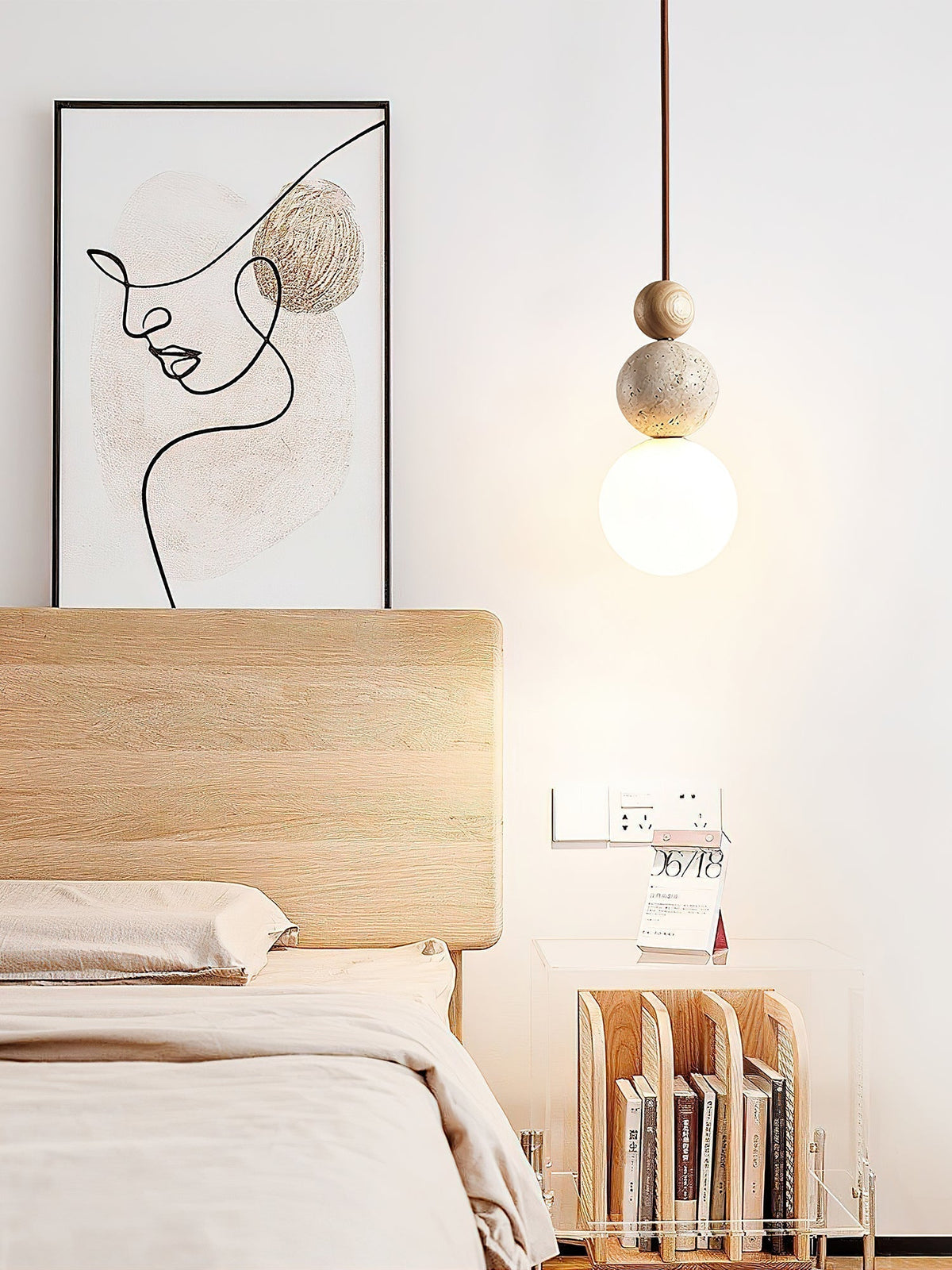 Warm Glow Travertine Yellow Cluster Sphere Pendant Light