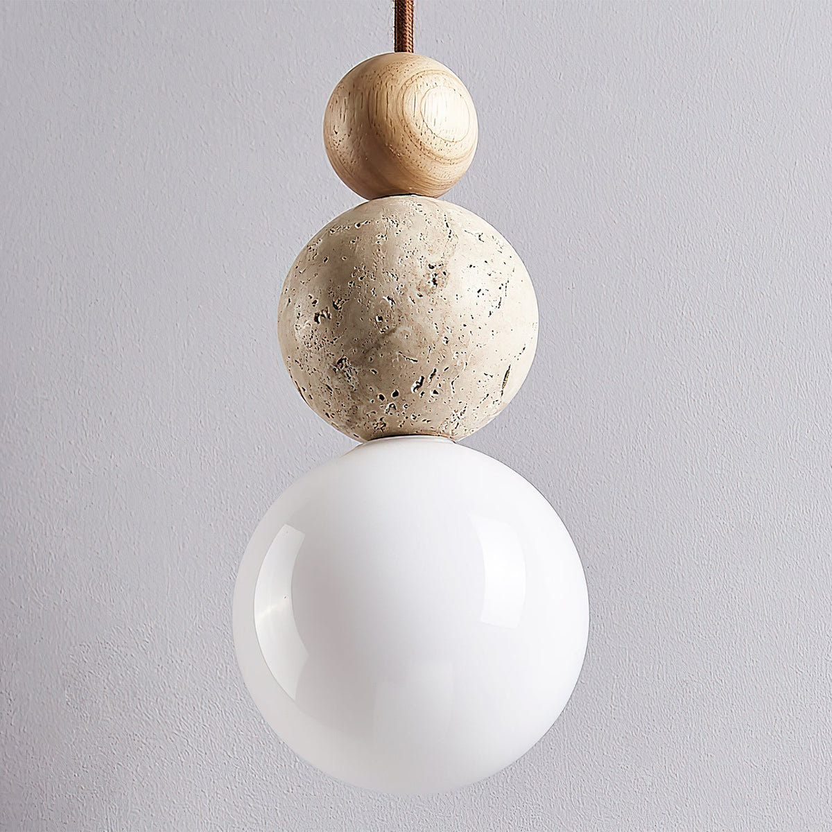 Warm Glow Travertine Yellow Cluster Sphere Pendant Light
