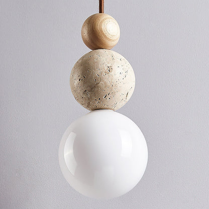 Warm Glow Travertine Yellow Cluster Sphere Pendant Light
