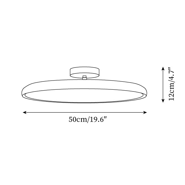 Integrated LED Premium Semi Flush Ceiling Oval Light