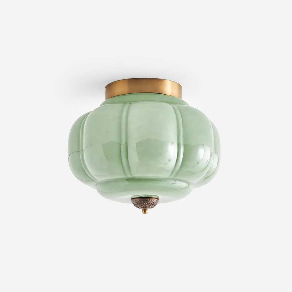 Metal Canopy Glass Green Light Ceiling