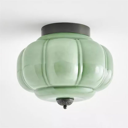 Metal Canopy Glass Green Light Ceiling