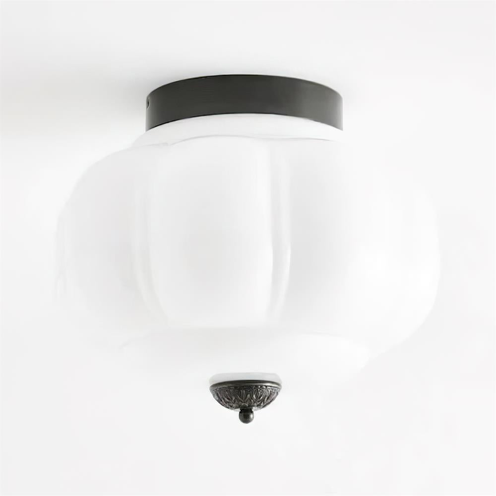 Metal Canopy Glass Green Light Ceiling