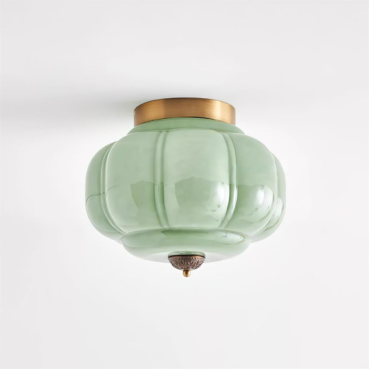 Metal Canopy Glass Green Light Ceiling
