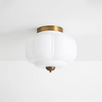 Metal Canopy Glass Green Light Ceiling