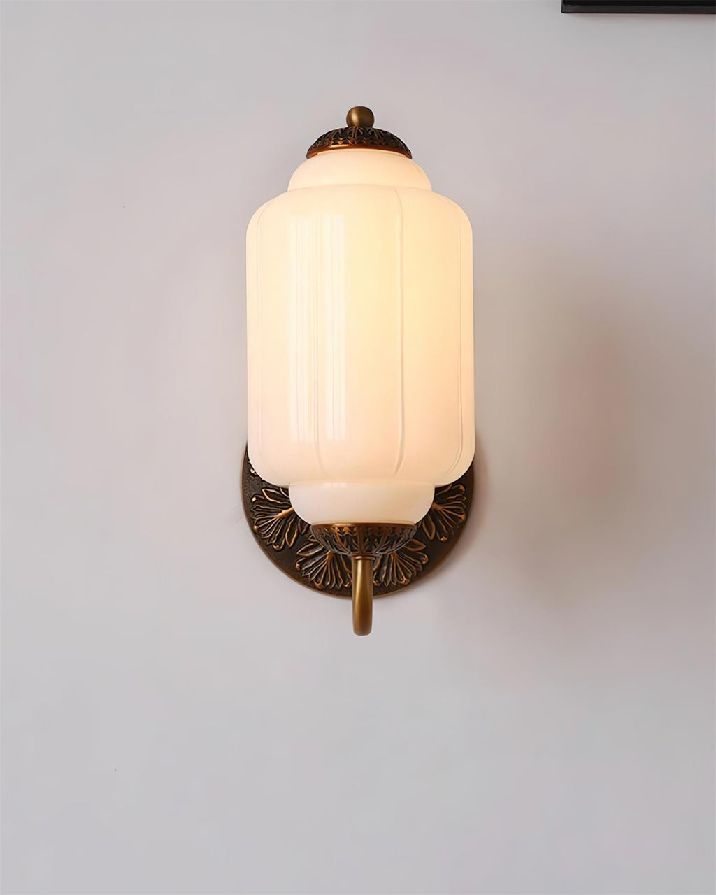Glass Wall Sconce With Brass Frame Timeless Pink