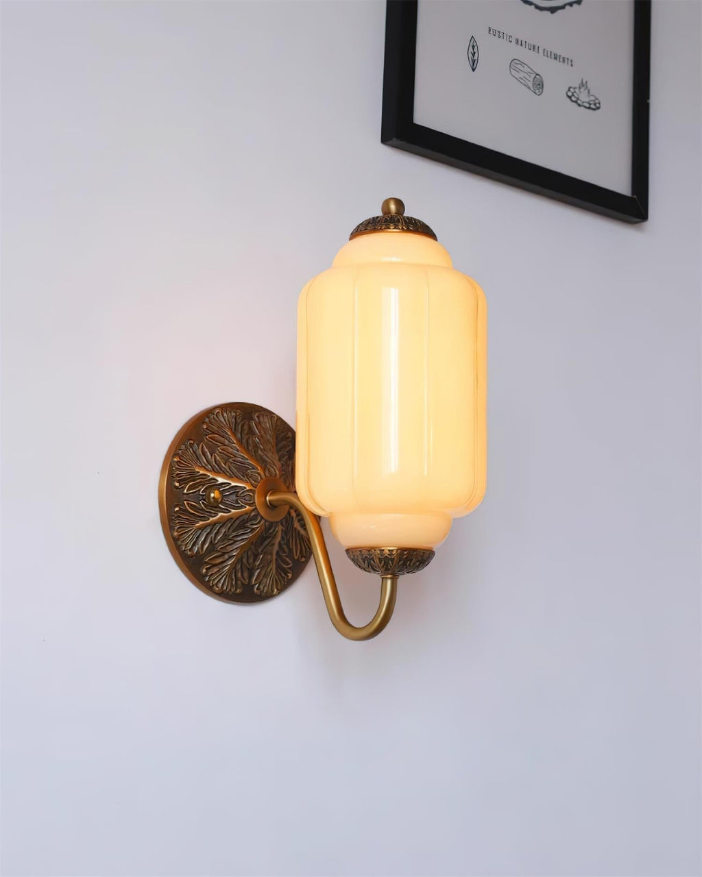 Glass Wall Sconce With Brass Frame Timeless Pink