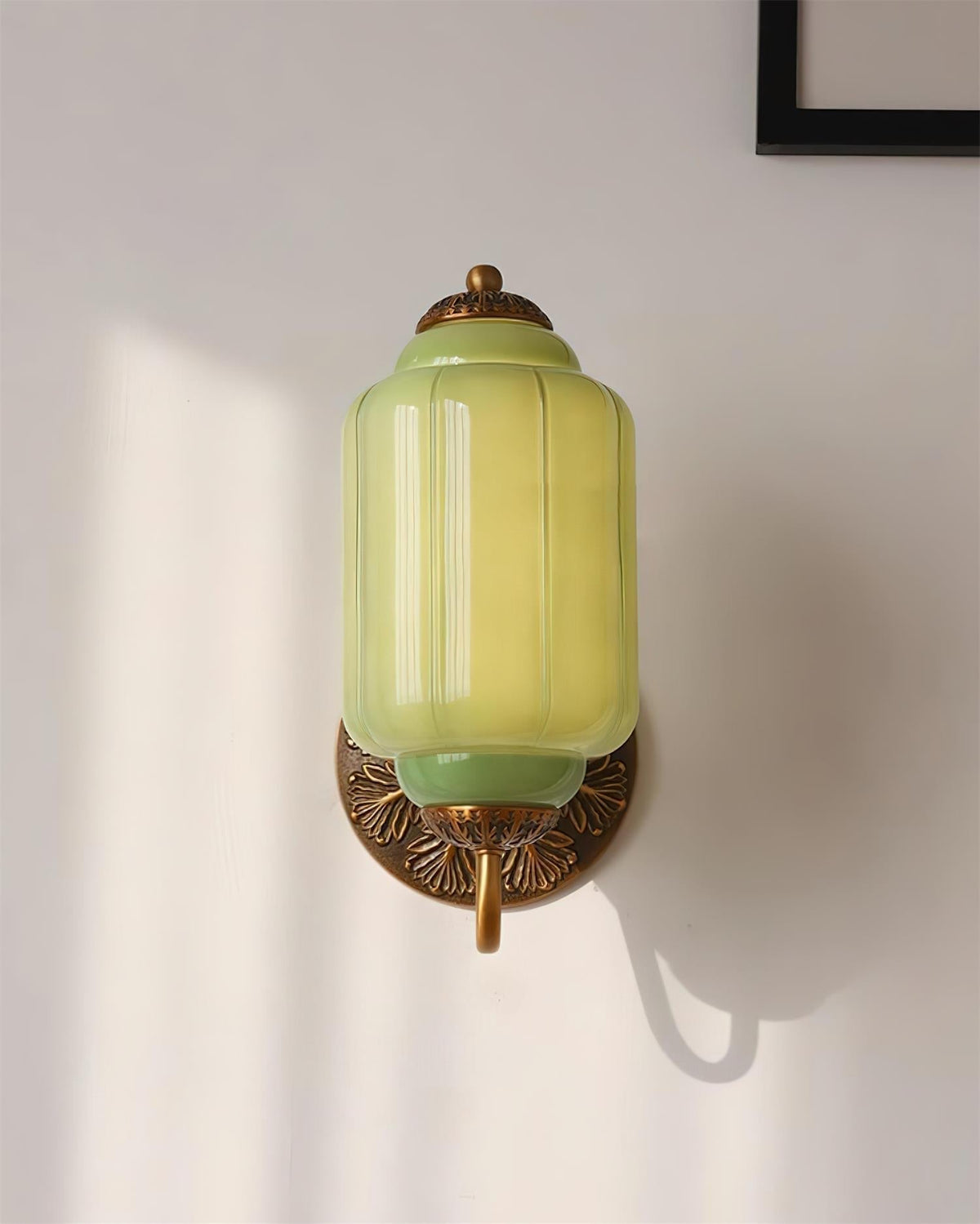 Glass Wall Sconce With Brass Frame Timeless Pink