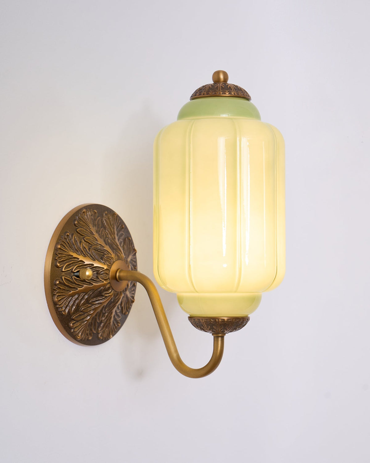 Glass Wall Sconce With Brass Frame Timeless Pink