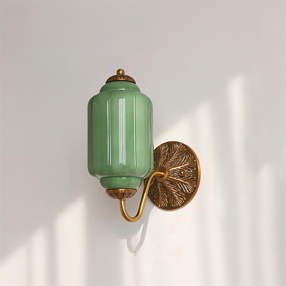 Glass Wall Sconce With Brass Frame Timeless Pink