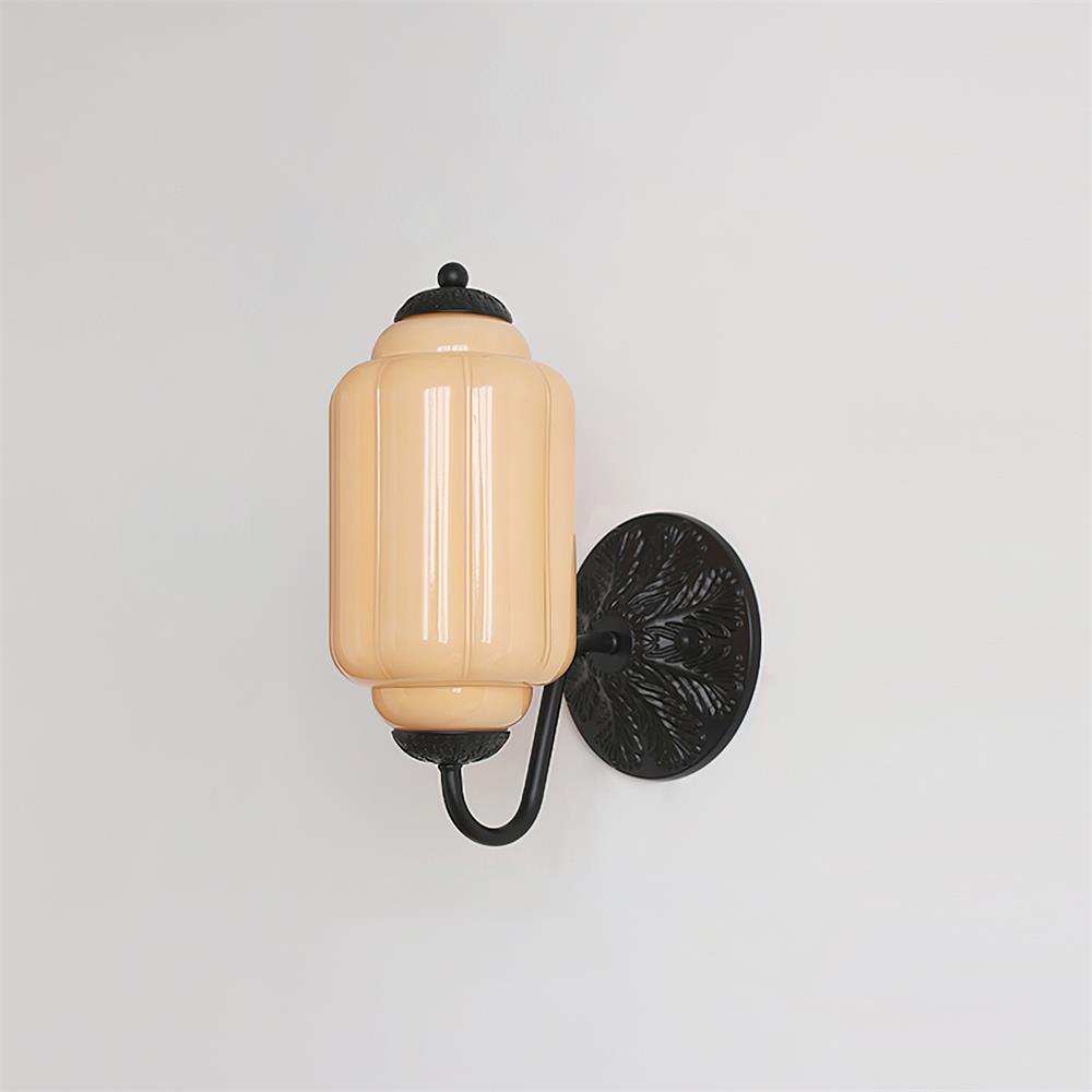 Glass Wall Sconce With Brass Frame Timeless Pink