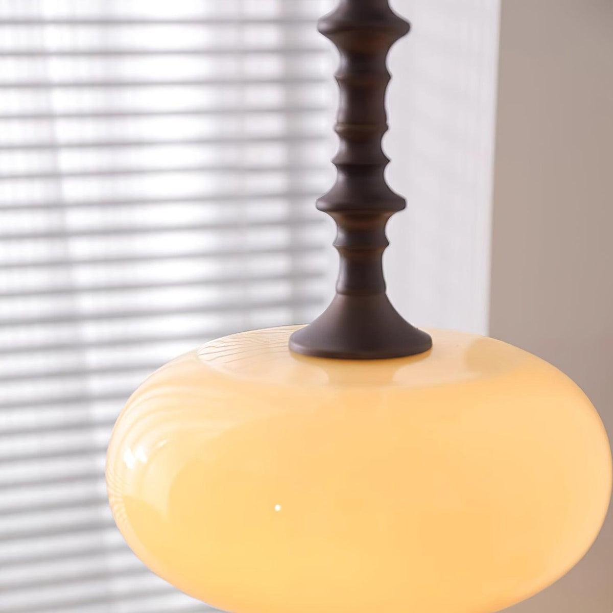 Dimmable White Shade Vintage Brown Glass Pendant Lamp