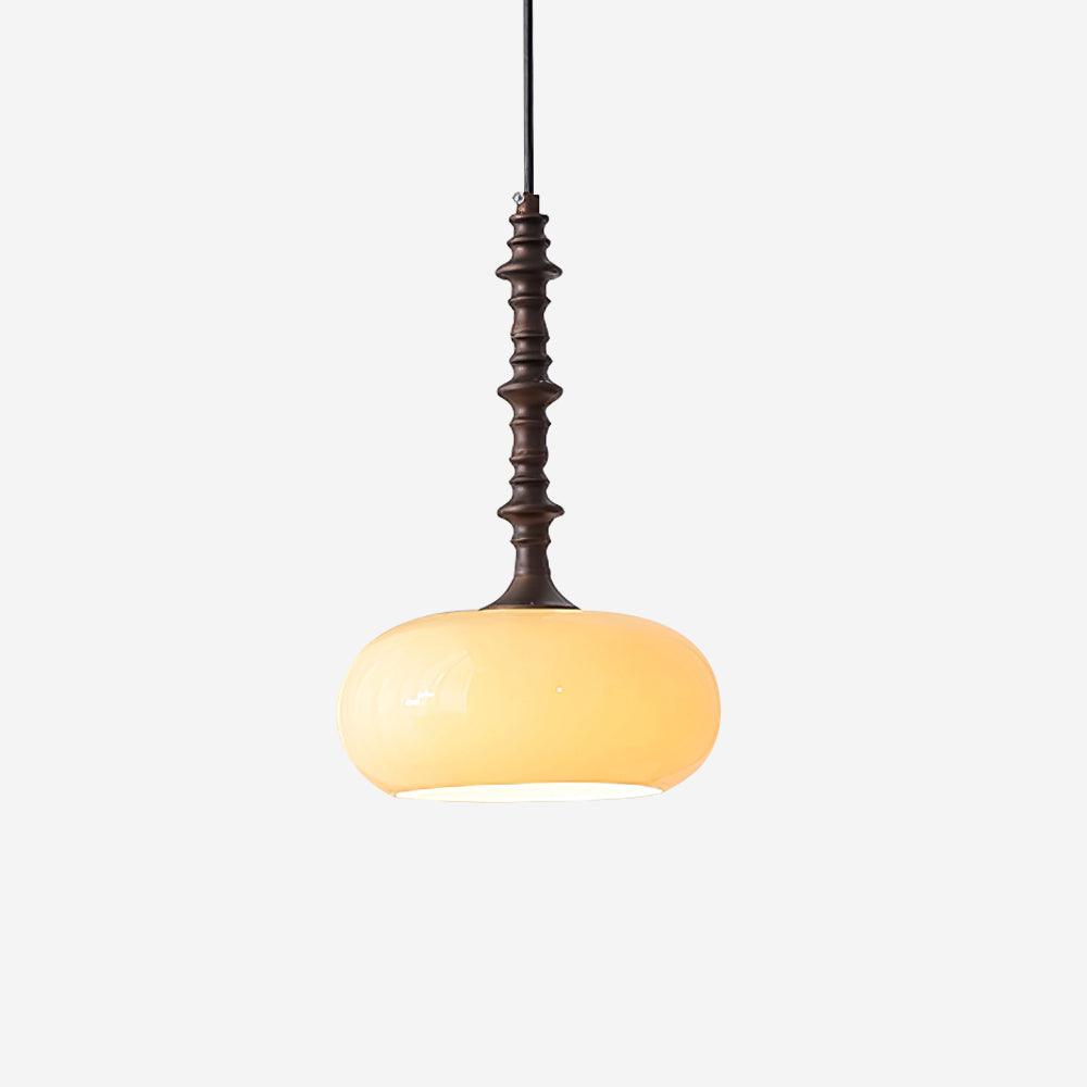 Dimmable White Shade Vintage Brown Glass Pendant Lamp