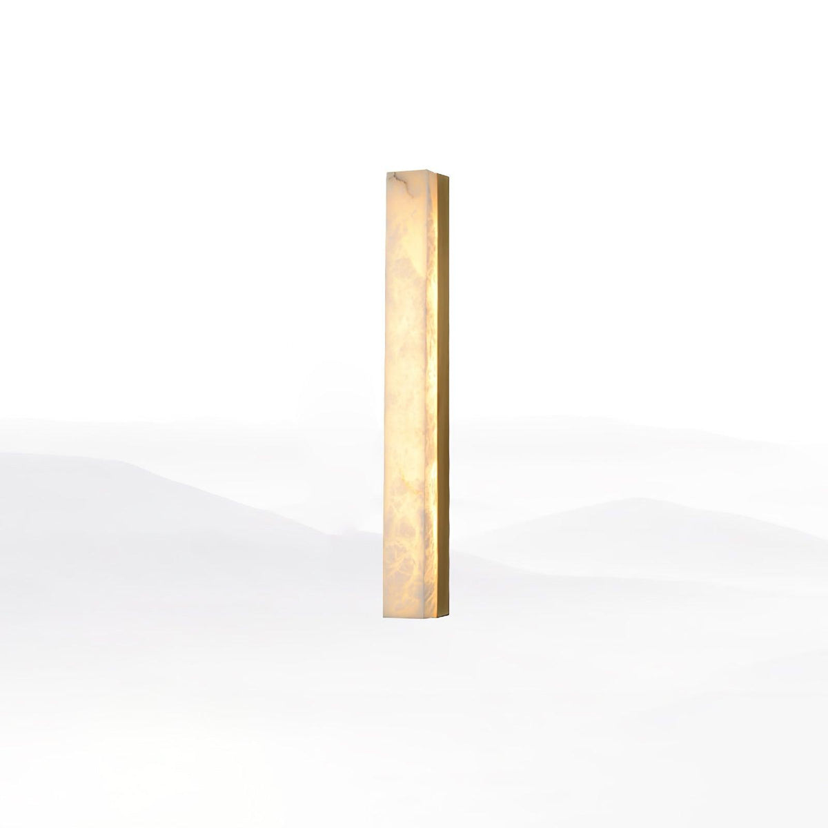 Alabaster Brass Vertical Wall Light