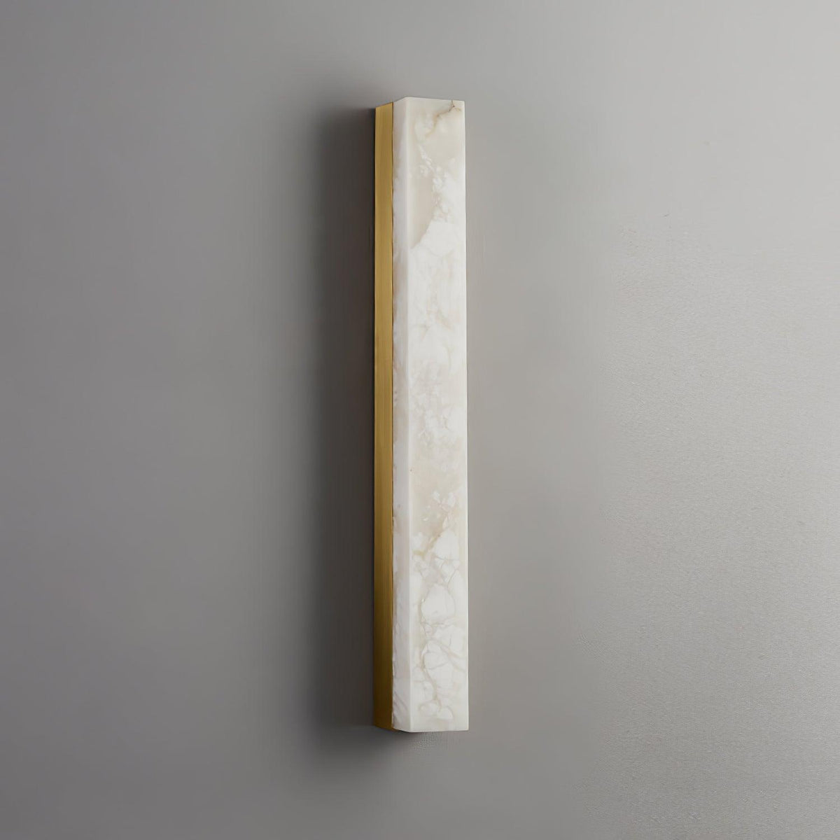 Alabaster Brass Vertical Wall Light