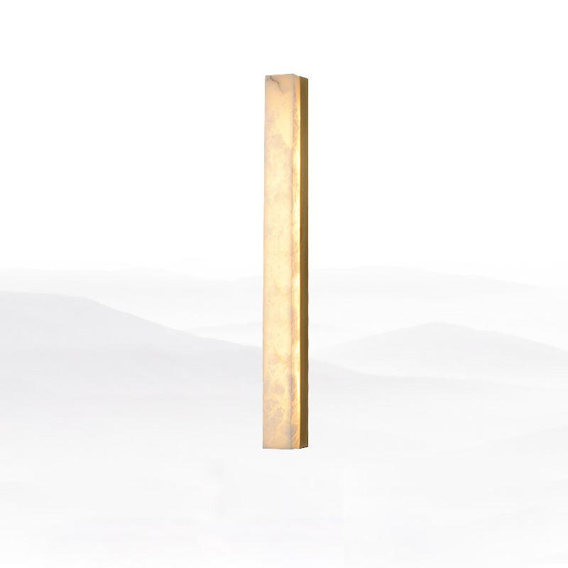 Alabaster Brass Vertical Wall Light