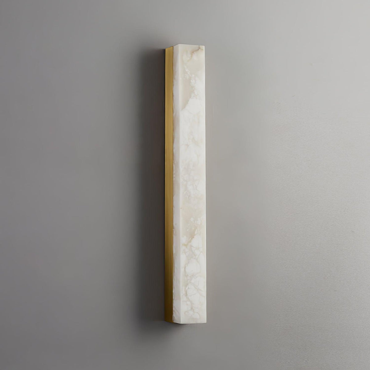 Alabaster Brass Vertical Wall Light