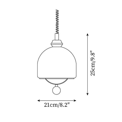 Pendant Light Dimmable Glass Vintage Black Matte