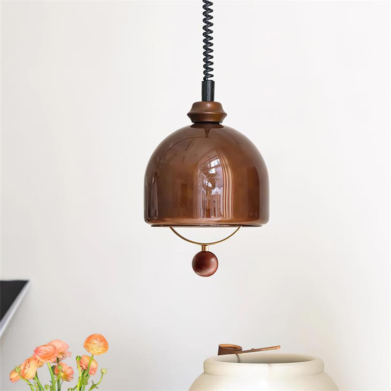 Pendant Light Dimmable Glass Vintage Black Matte