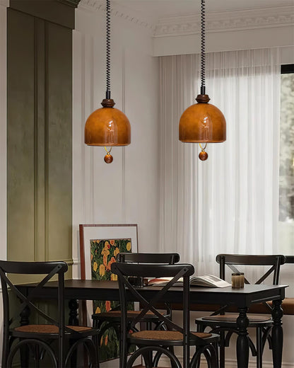 Pendant Light Dimmable Glass Vintage Black Matte