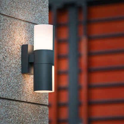Black And White Cylindrical Outdoor Rotatable Wall Light IP65