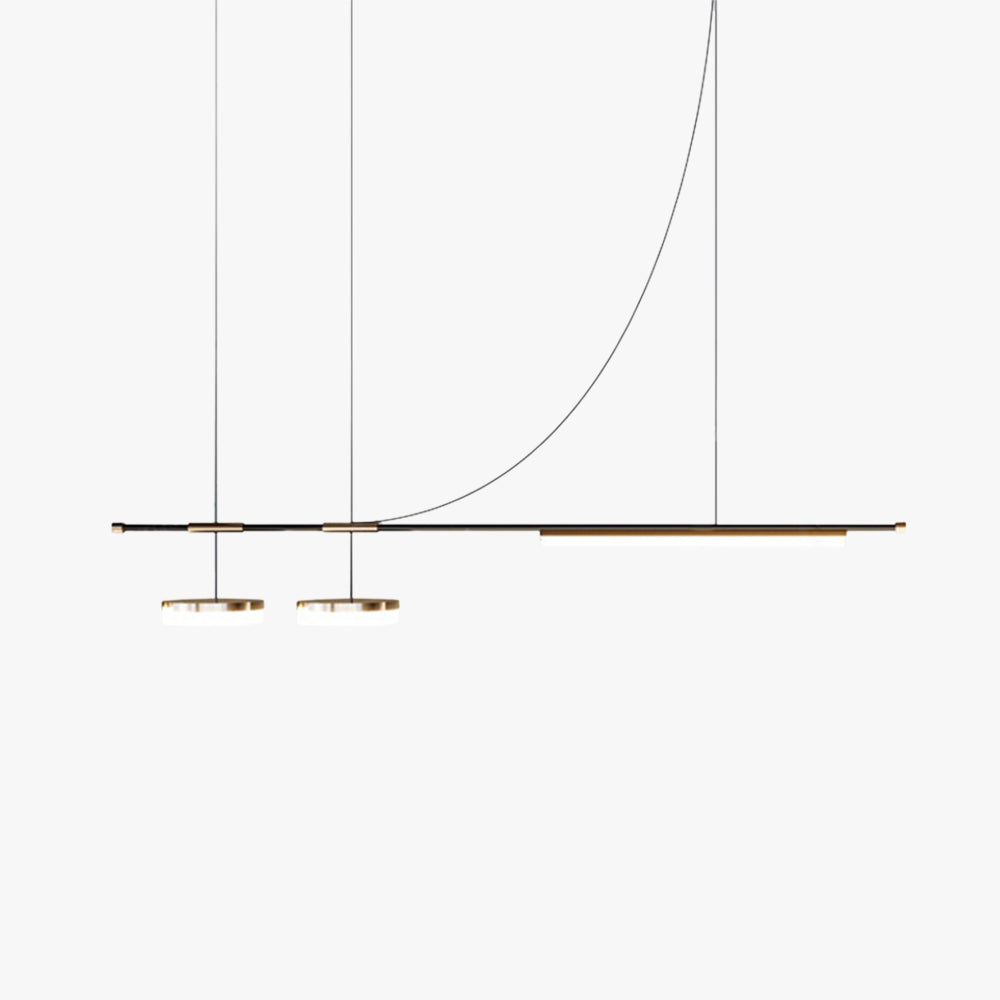 Black Long Sleek LED Pendant Light For Dining Room