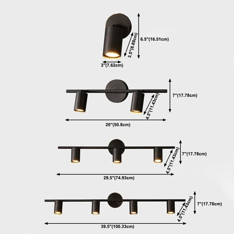Rotatable Wall Lamp Cylinder Brass Modern Spotlight
