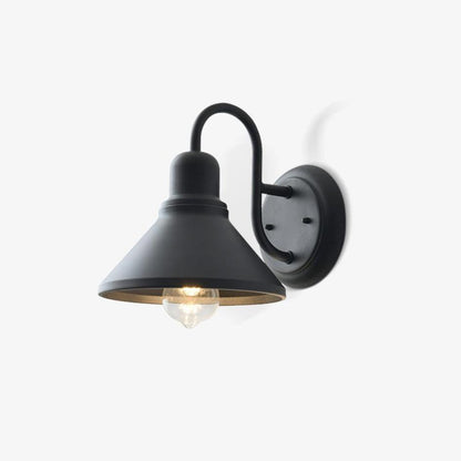 Downward Glow Outdoor Matte Black Cone Shaped Wall Light
