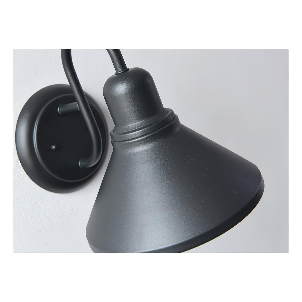 Downward Glow Outdoor Matte Black Cone Shaped Wall Light