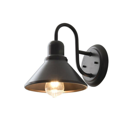 Downward Glow Outdoor Matte Black Cone Shaped Wall Light