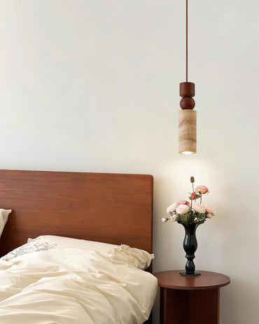 Pendant Light Wood Travertine Geometric Nordic