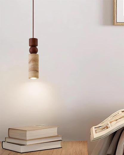 Pendant Light Wood Travertine Geometric Nordic
