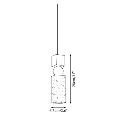 Pendant Light Wood Travertine Geometric Nordic