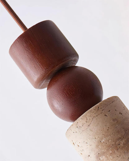 Pendant Light Wood Travertine Geometric Nordic