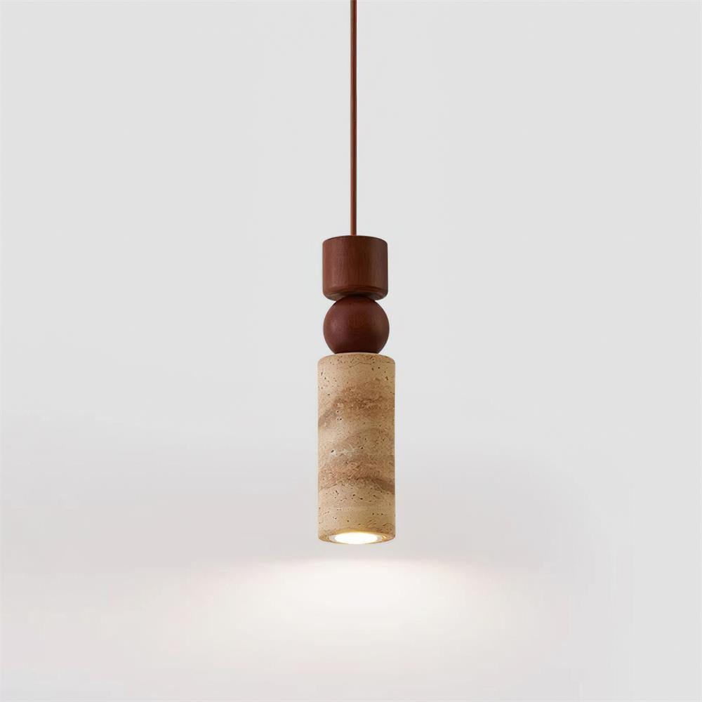 Pendant Light Wood Travertine Geometric Nordic