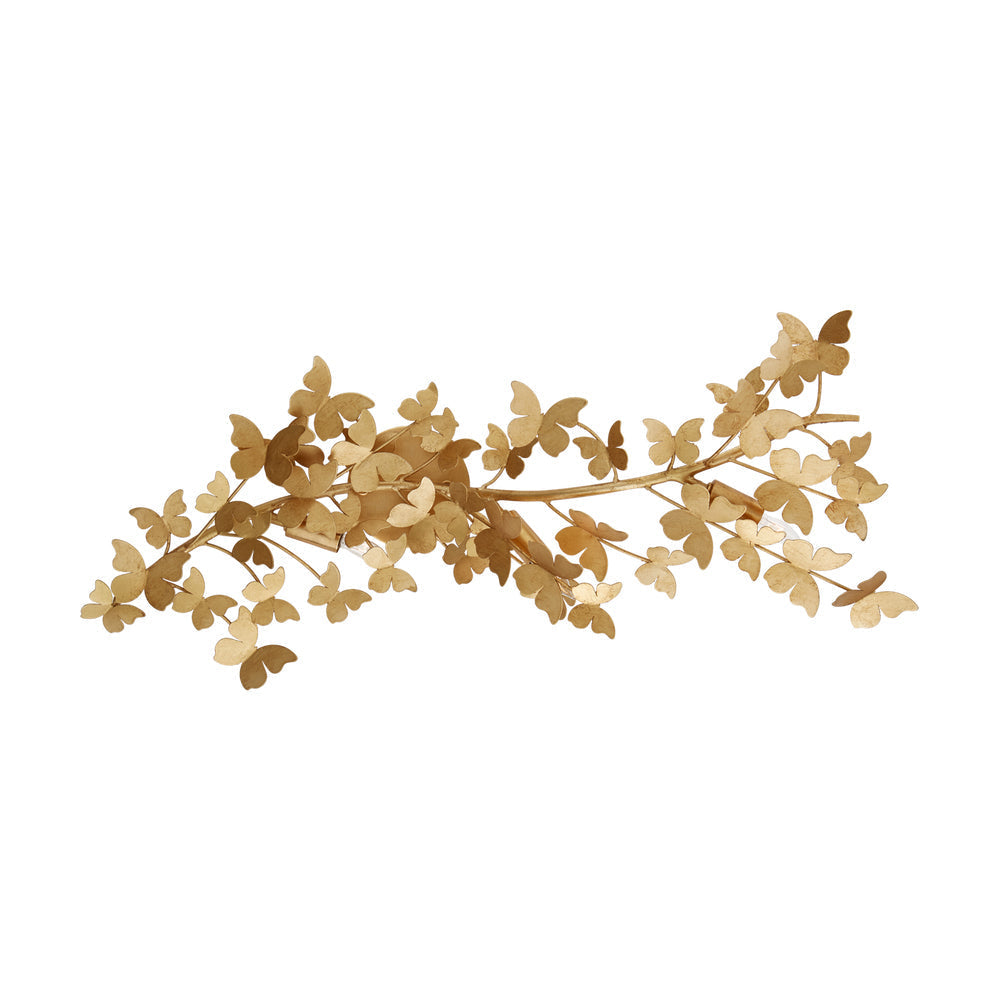 Butterfly Branch Polished Silver Wall Light Hardwired E14