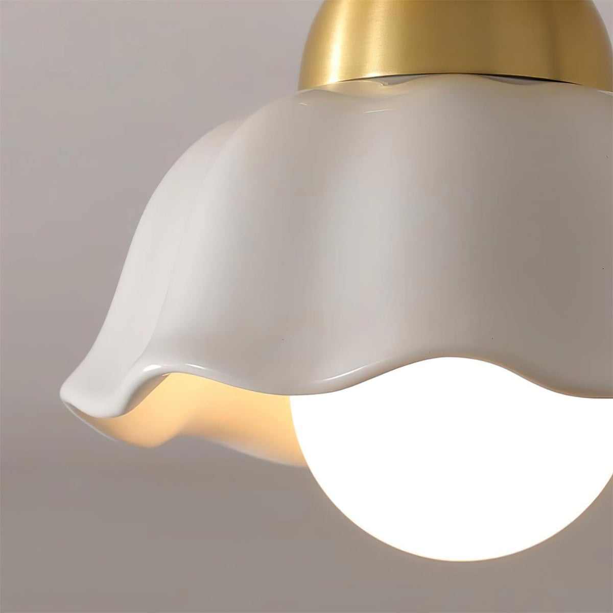 Wall Or Ceiling Light With E14 Socket And Dimmable Brass And White
