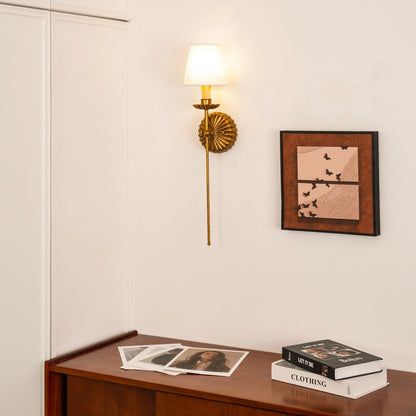 Antique Gold Leaf Backplate With Double Candle Wall Lamp