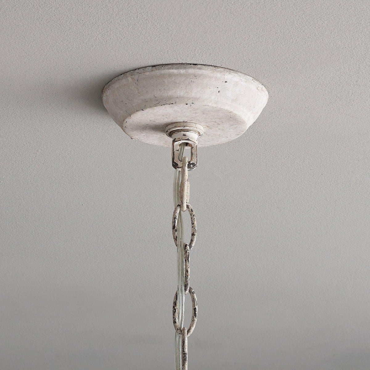 Chandelier With Candle Holder And Crystal Bead Pendant