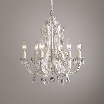 Chandelier With Candle Holder And Crystal Bead Pendant
