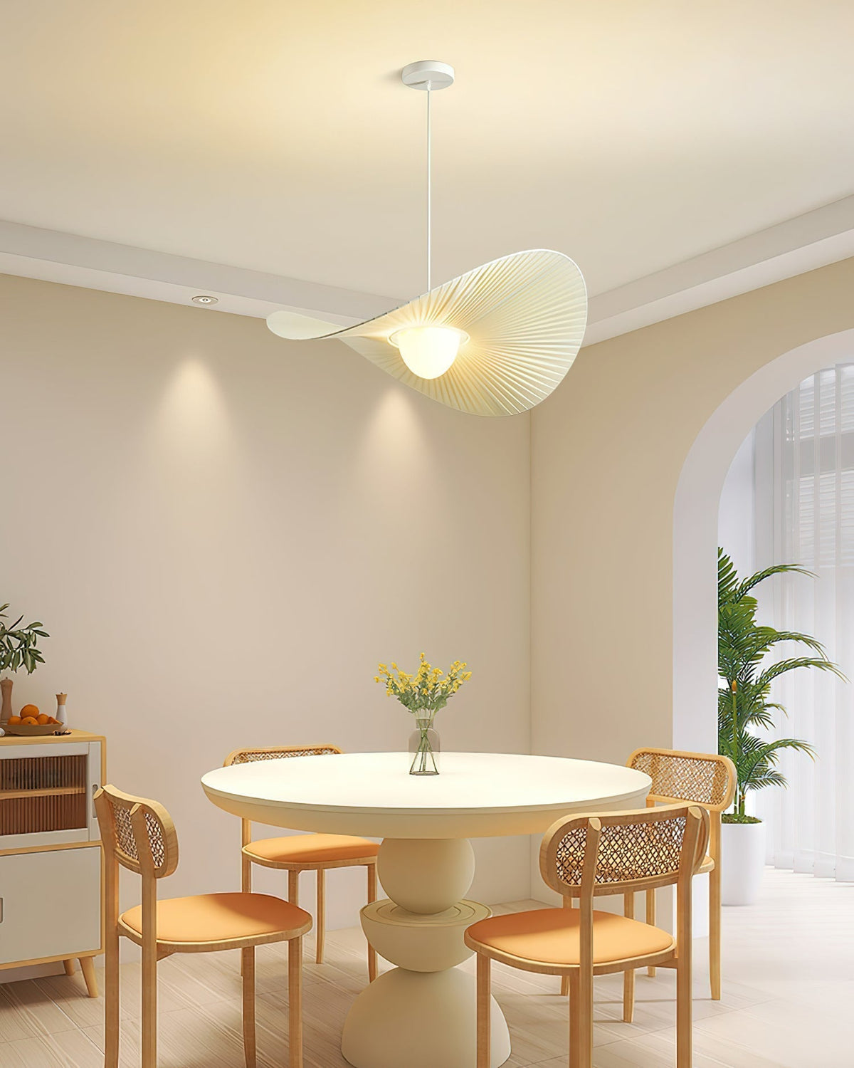 Warm Ambient Glow Pendant Light With Petal Design