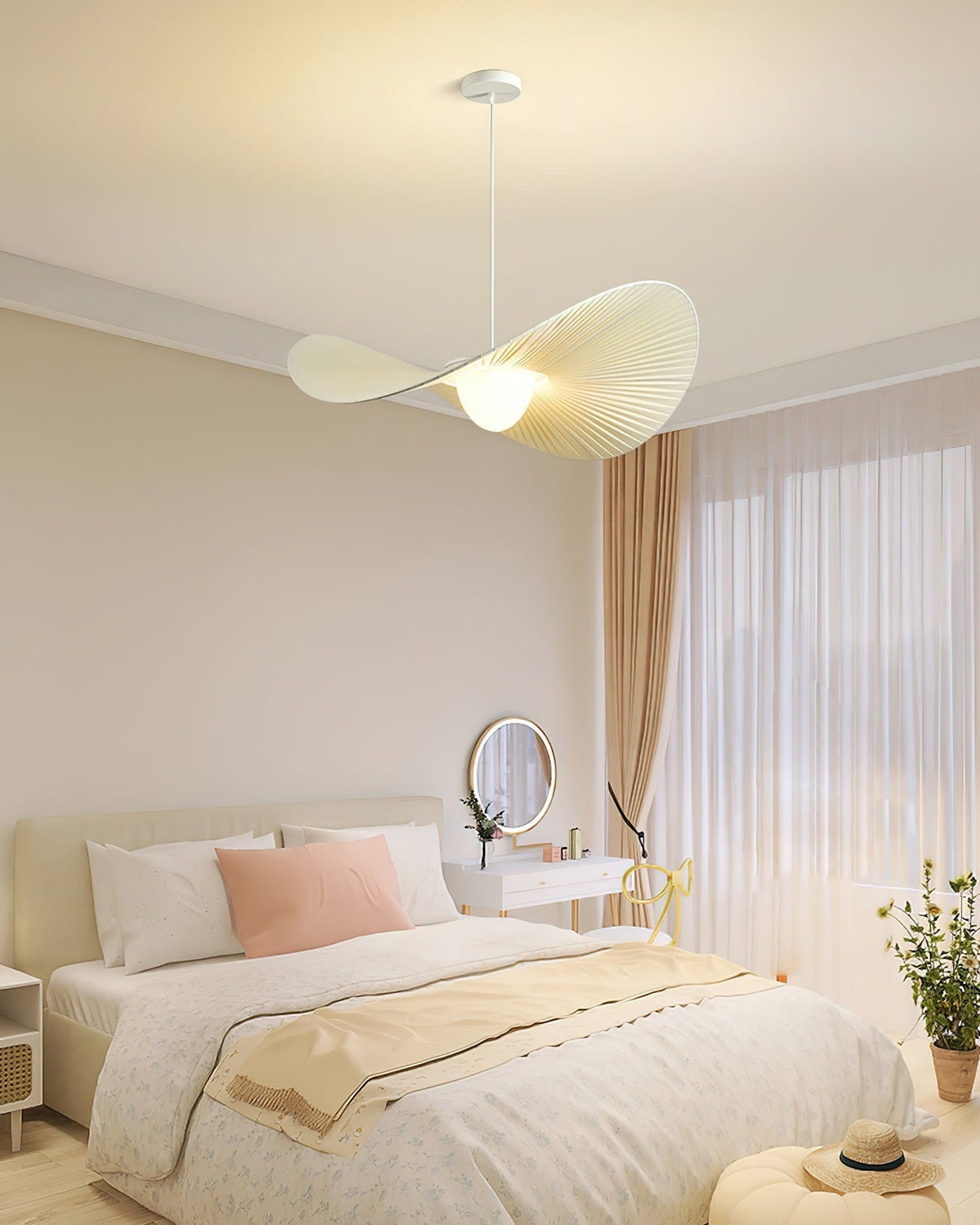 Warm Ambient Glow Pendant Light With Petal Design