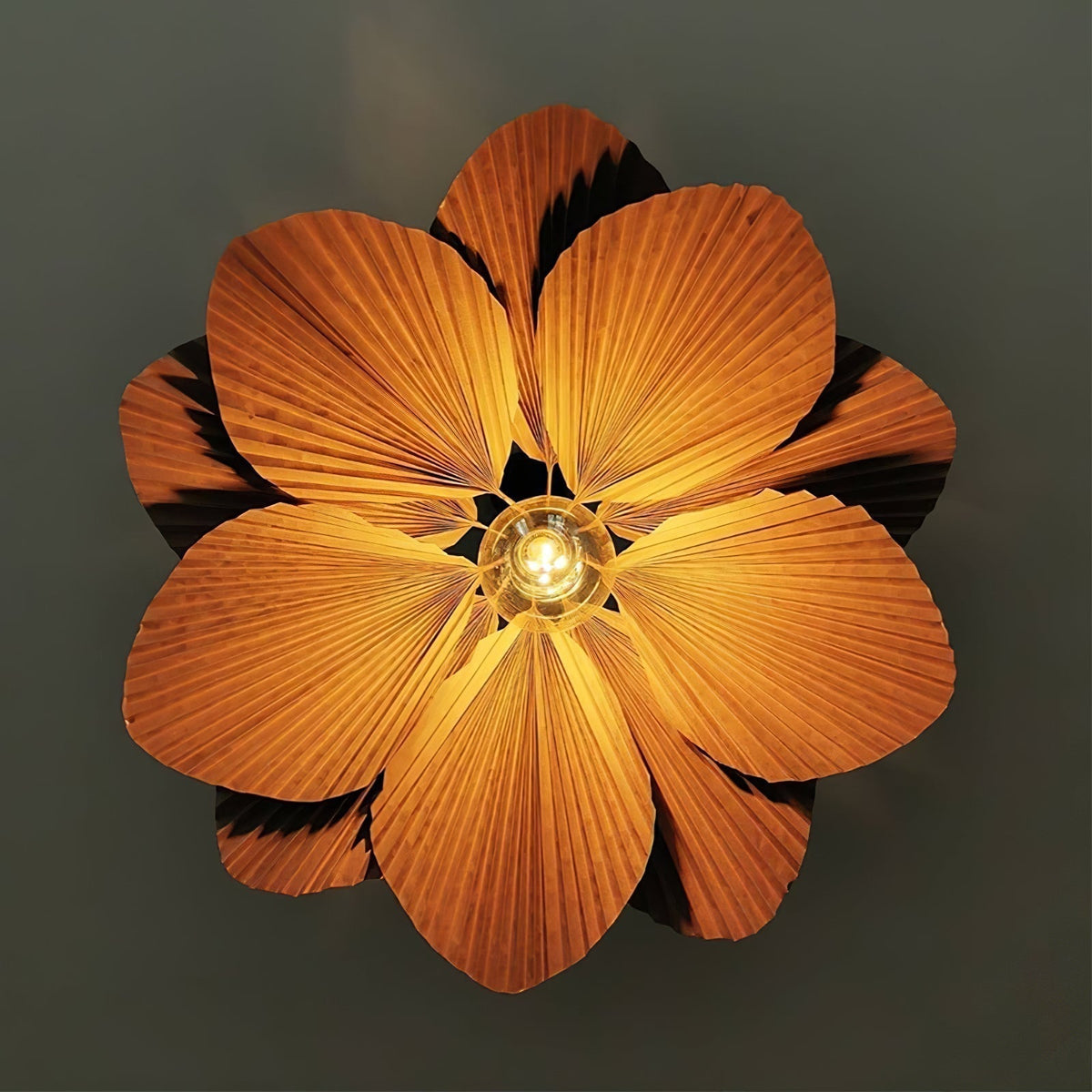 Pendant Lamp With Warm Glow Lyra Pleated Leaf Lotus