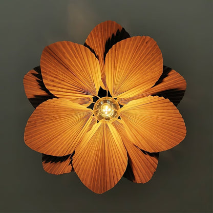 Pendant Lamp With Warm Glow Lyra Pleated Leaf Lotus
