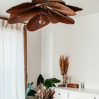 Pendant Lamp With Warm Glow Lyra Pleated Leaf Lotus