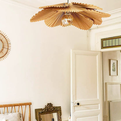 Pendant Lamp With Warm Glow Lyra Pleated Leaf Lotus