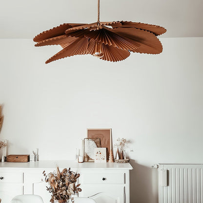Pendant Lamp With Warm Glow Lyra Pleated Leaf Lotus