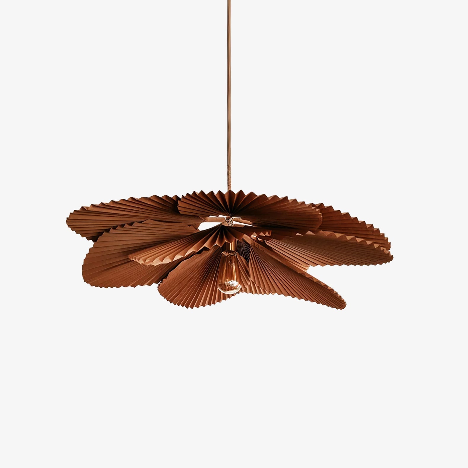 Pendant Lamp With Warm Glow Lyra Pleated Leaf Lotus