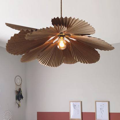 Pendant Lamp With Warm Glow Lyra Pleated Leaf Lotus