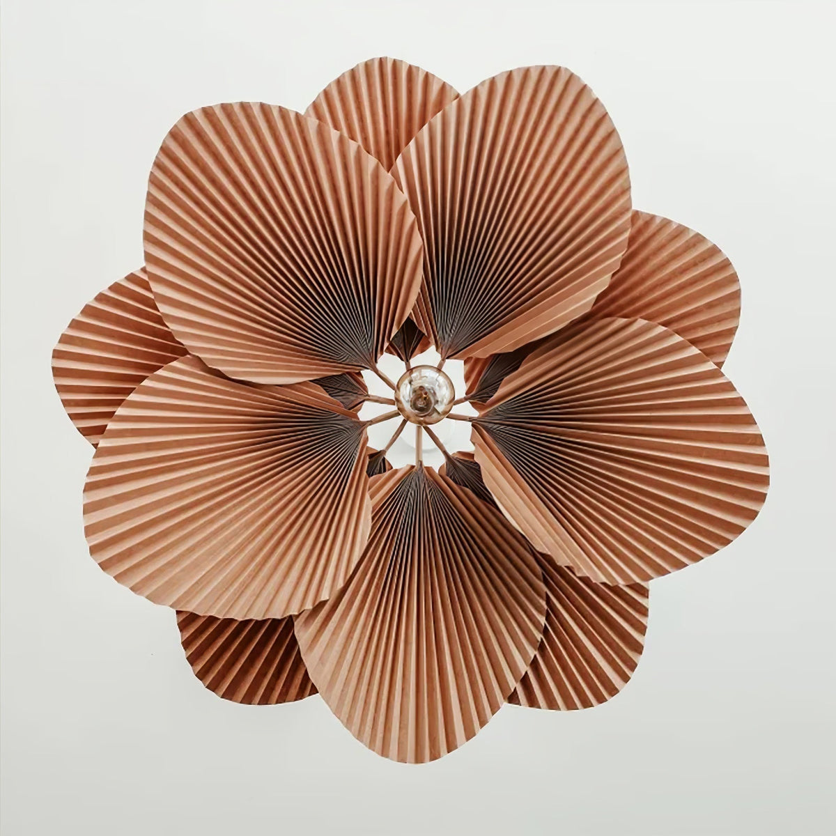 Pendant Lamp With Warm Glow Lyra Pleated Leaf Lotus